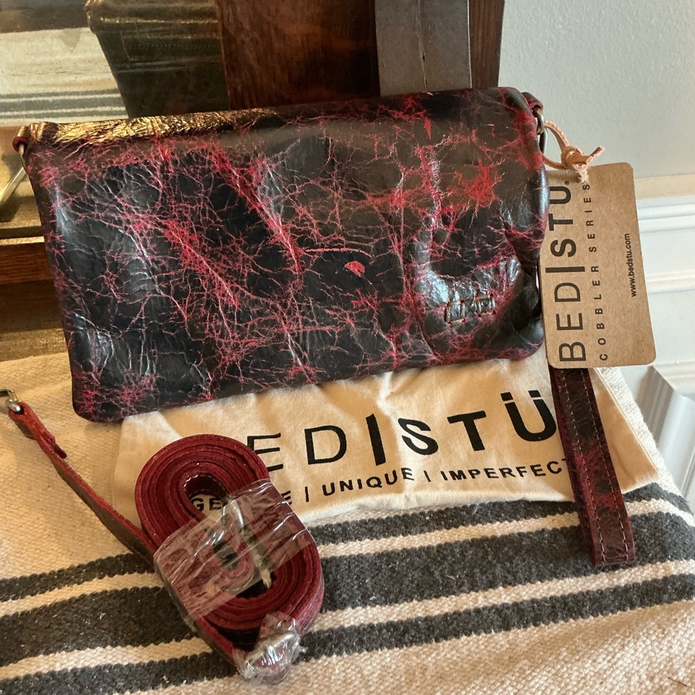 Bed Stu Crossbody Bag in Black and Red